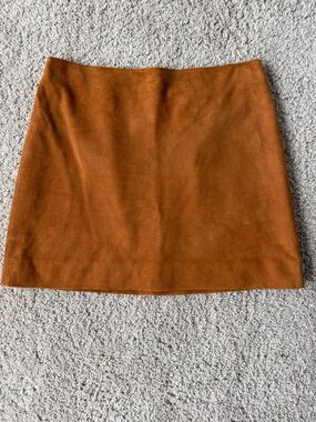 J. Crew Suede Mini Skirt - Cognac Brown
